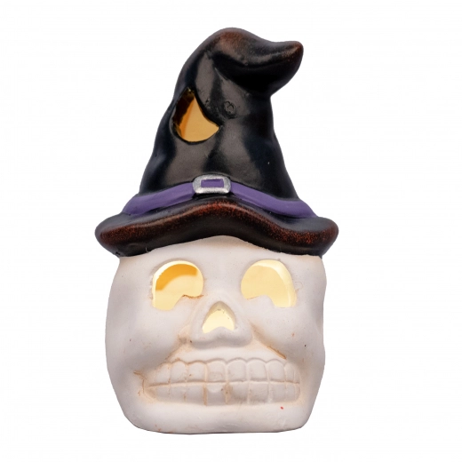 Статуетка Yes Fun Хелловін Skull in hat 10 см Led 974189