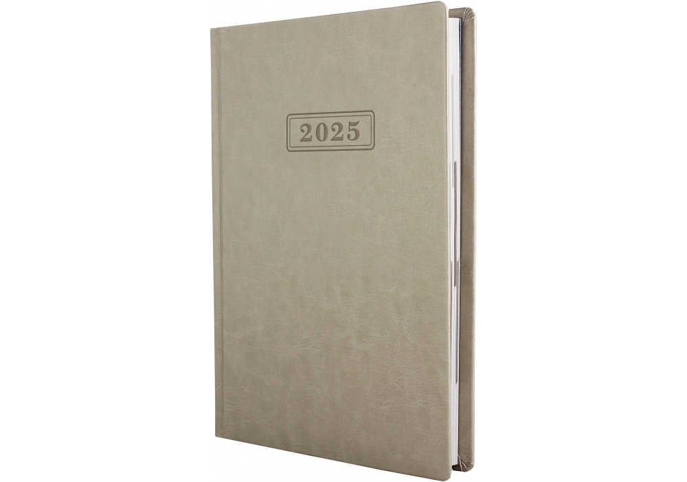 Щоденник датований А5 2025 Optima Nebraska білий металік O25203-14