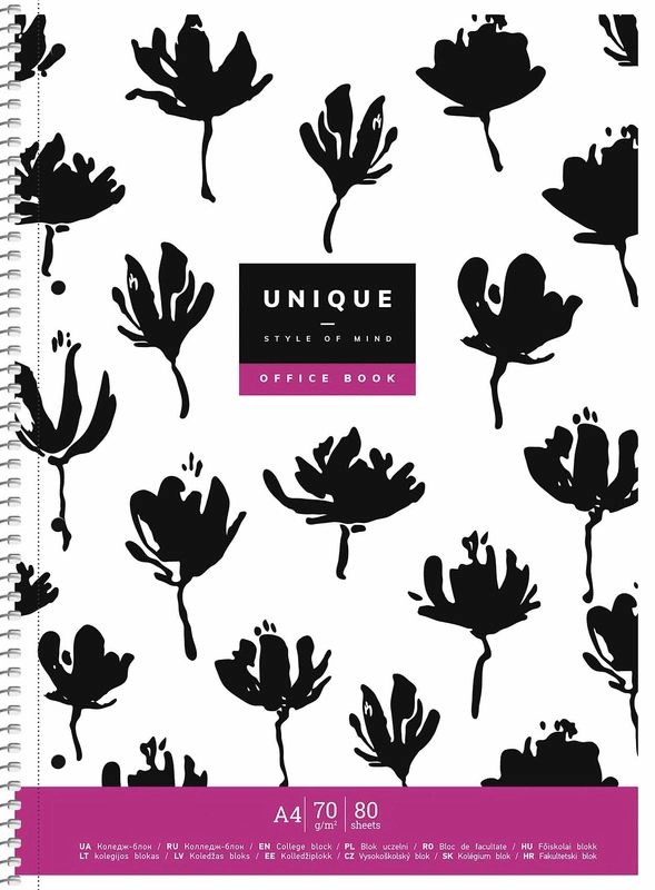 Коледж-блок, спiраль, А4+/80арк., у клітинку A4-080-6506K Student