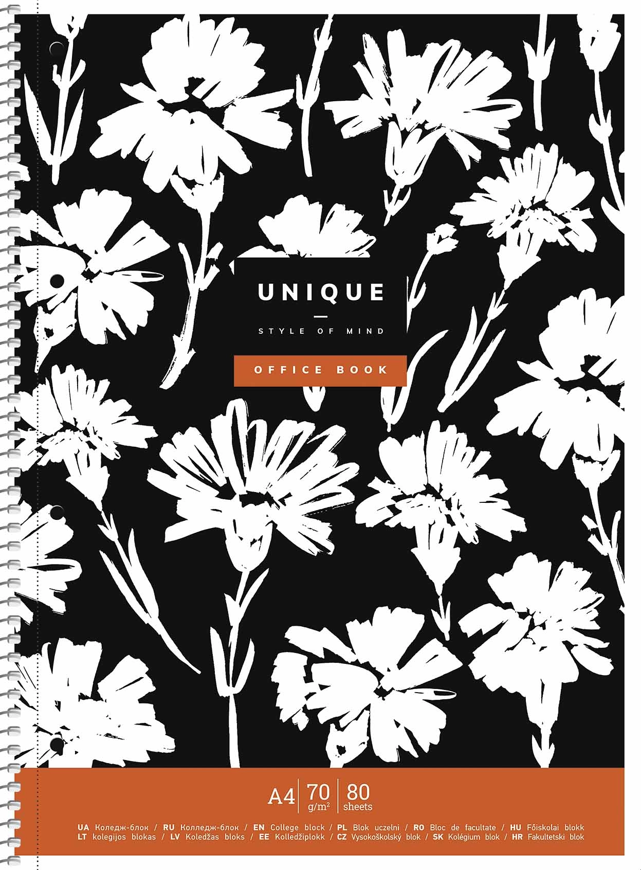 Коледж-блок, спiраль, А4+/80арк., у клітинку A4-080-6506K Student