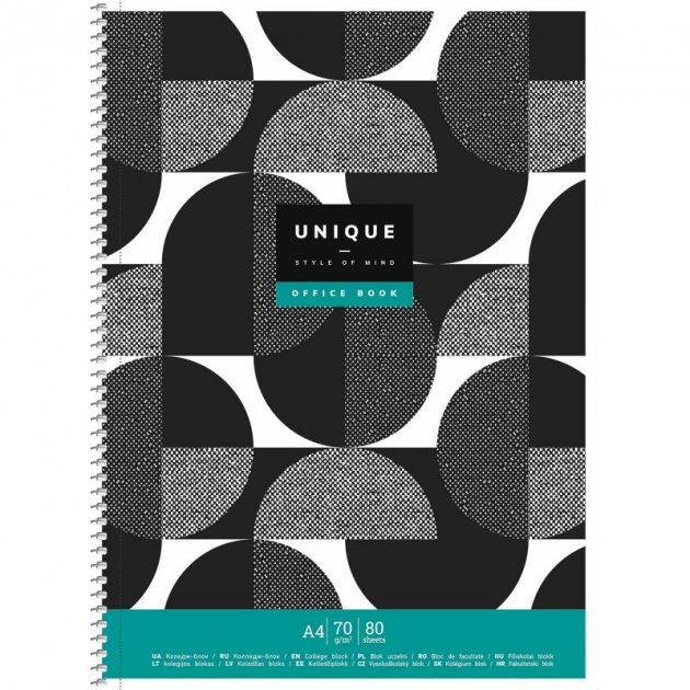 Коледж-блок, спiраль, А4+/80арк., у клітинку A4-080-6506K Student