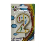 Свічка цифра велика, 2, 1 шт