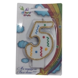 Свічка цифра велика, 5, 1 шт