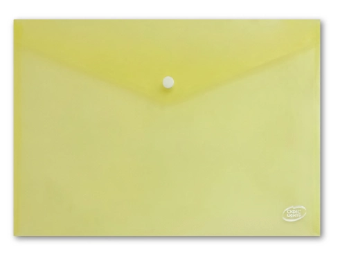 Папка-конверт А5 прозора жовта на кнопці — Діловодство та архівація