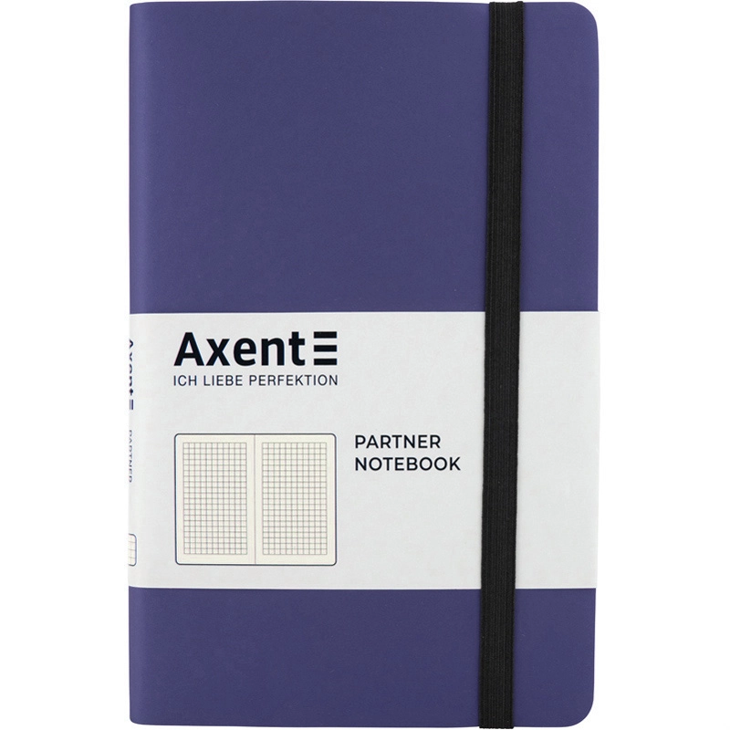 Книга записна Axcent Partner Soft 125х195 96 аркушів клітинка синя 8206-38-A