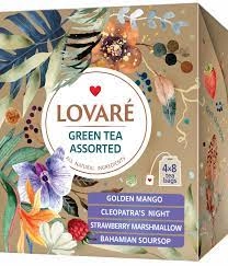 Чай пакетований зелений Assorted Lovare асорті 4/8шт