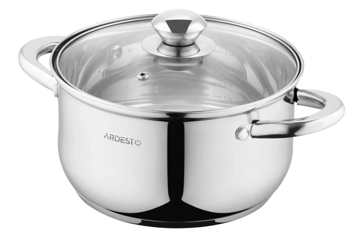 Кастрюля Ardesto Gemini Gourmet Spoleto скляна кришка 3 2 л нержавіюча сталь AR1932GSS