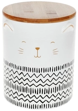 Банка керамічна 1,2 л з бамбуковою кришкою The Cat білий 304-950