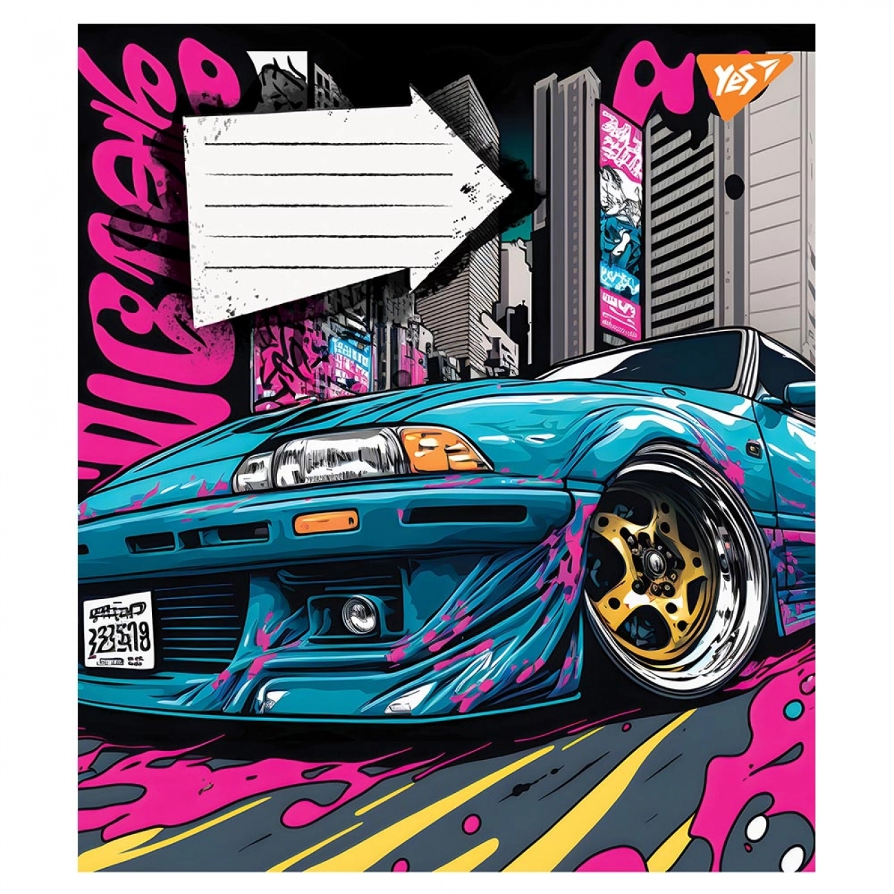 Зошит 24 аркуша лінія YES Colour car 766658
