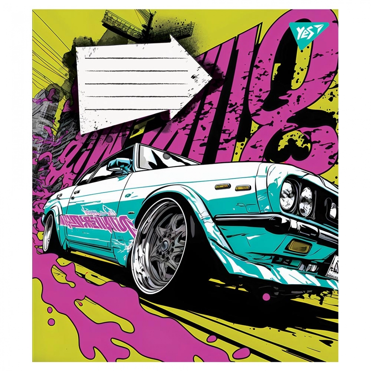 Зошит 24 аркуша лінія YES Colour car 766658