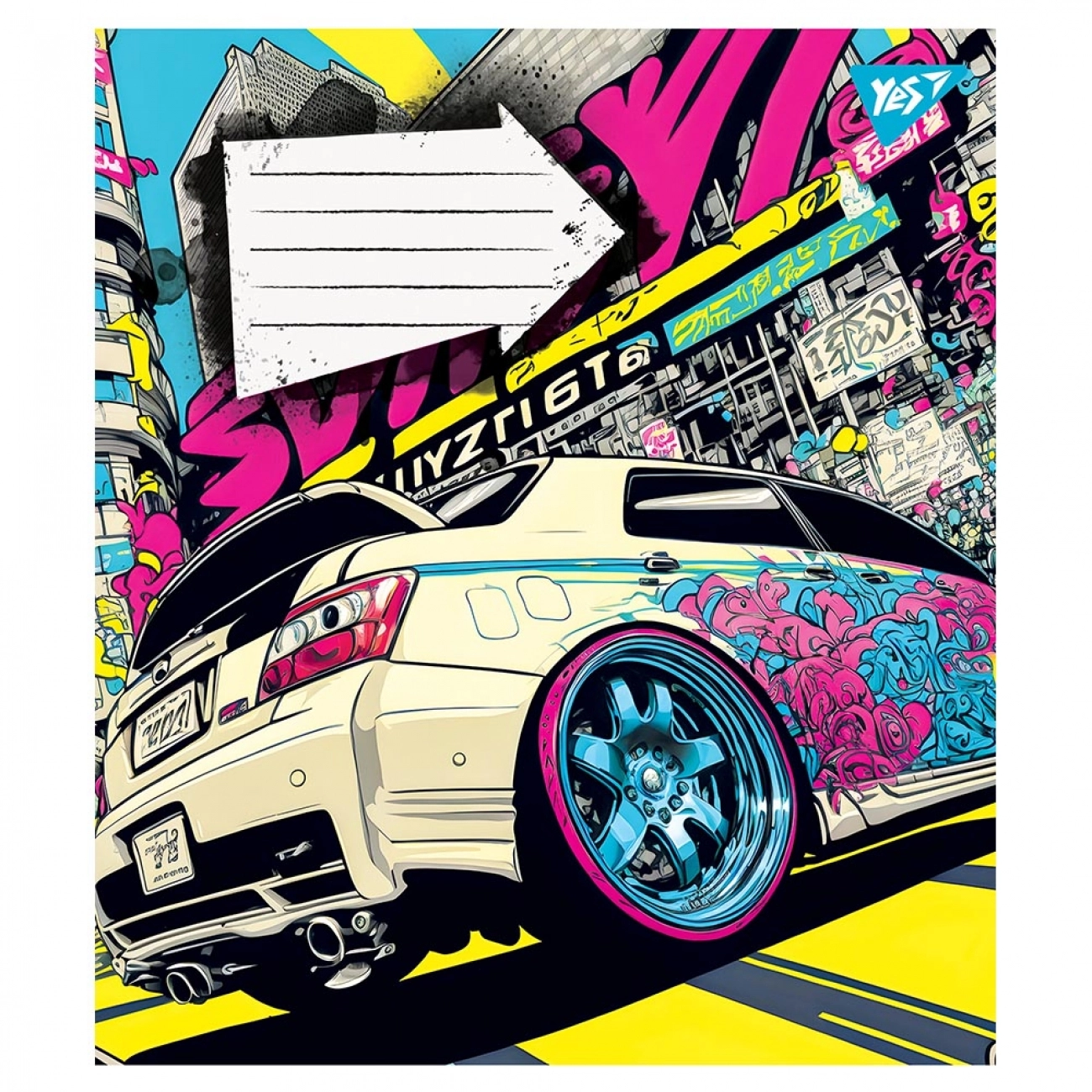 Зошит 24 аркуша лінія YES Colour car 766658