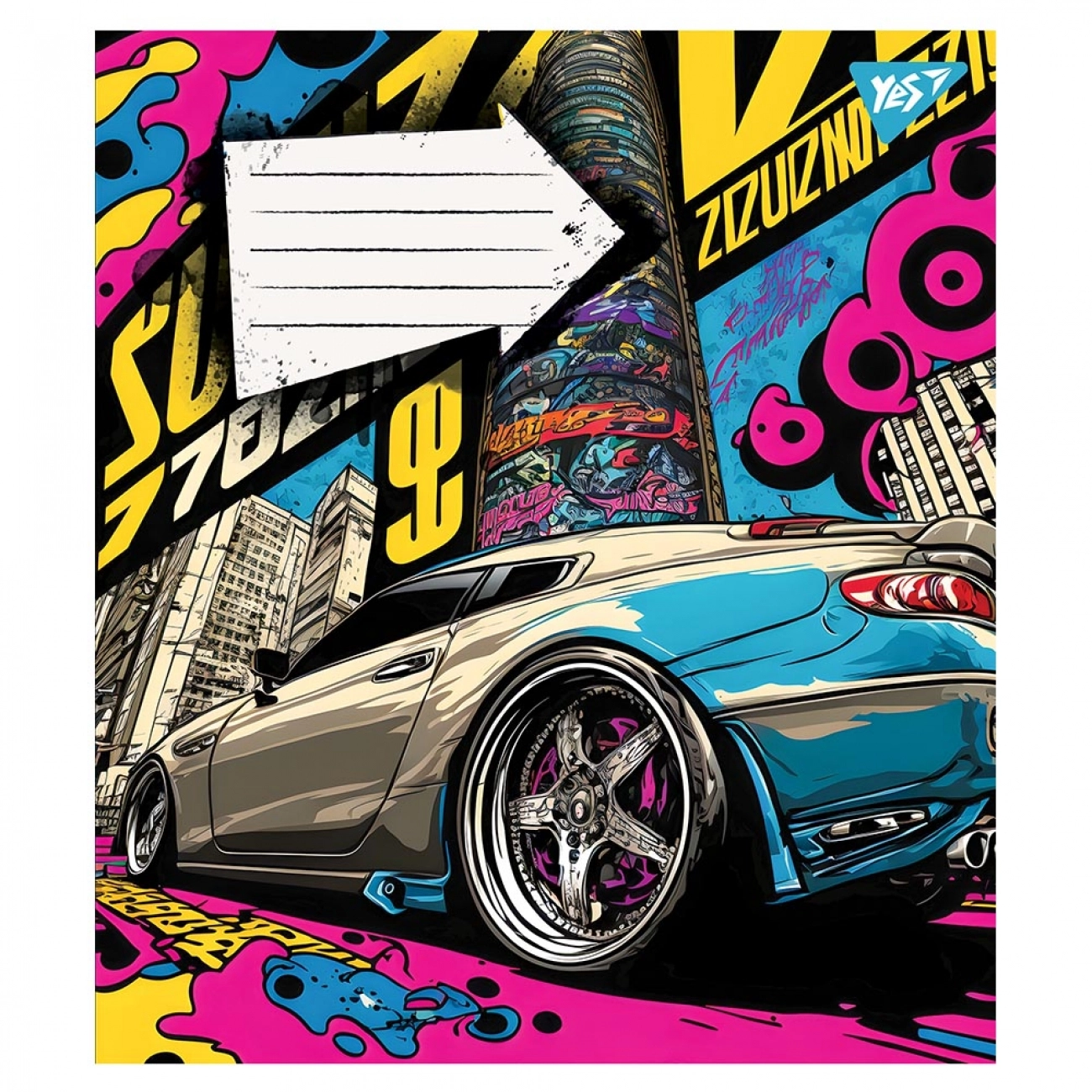Зошит 24 аркуша лінія YES Colour car 766658