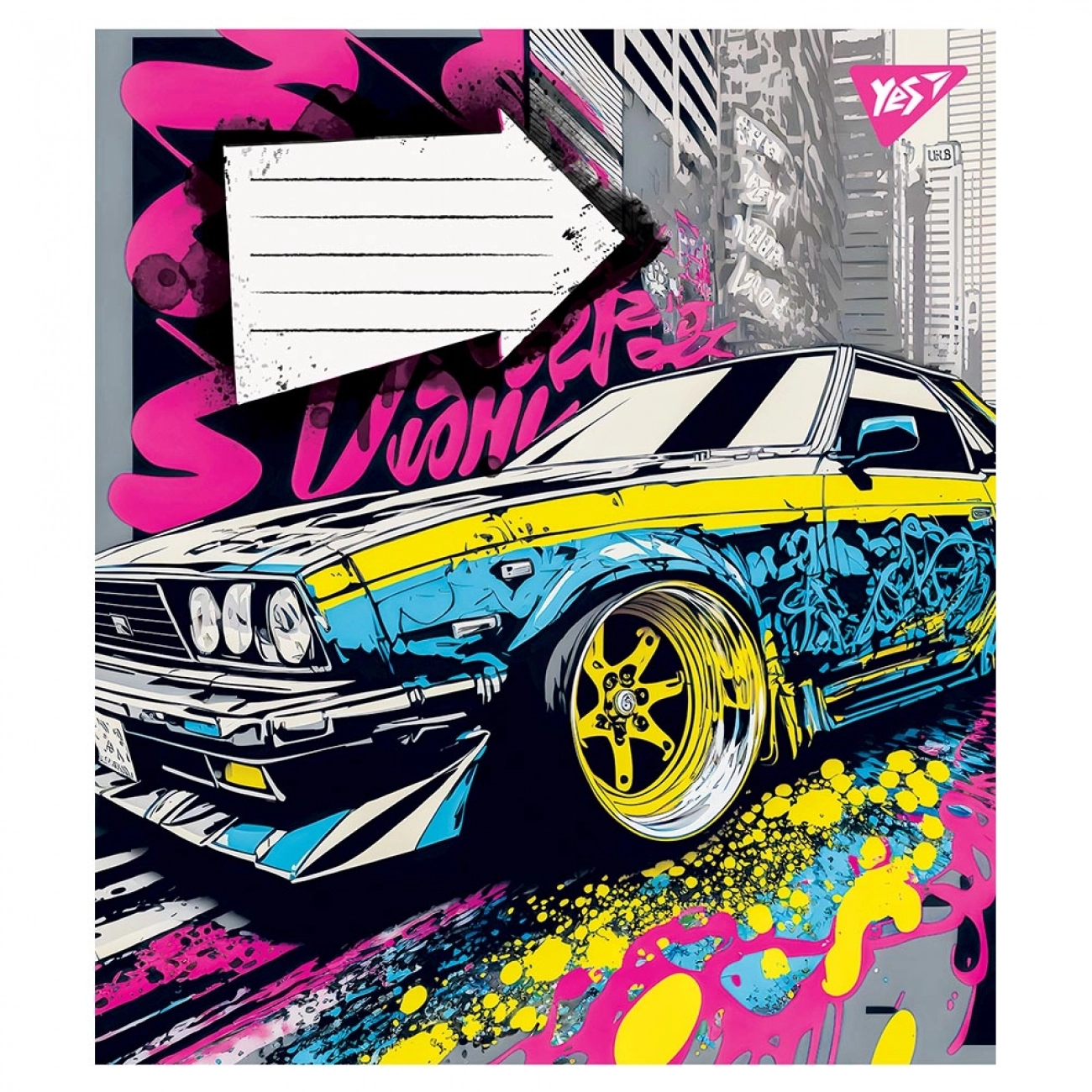 Зошит 24 аркуша лінія YES Colour car 766658