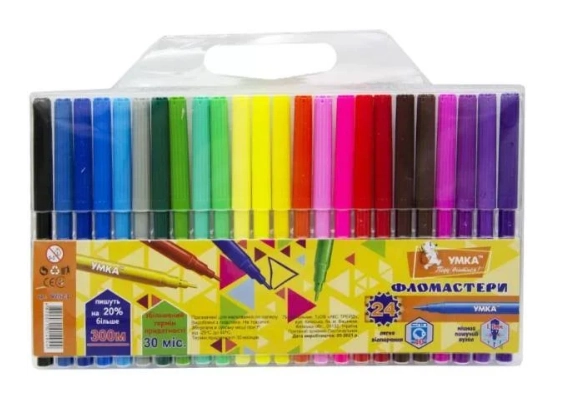 Фломастери 24 кол Колормікс діам 8.3мм ФЛ52-3 УМКА Фломастери 24 кол Колормікс діам 8.3мм ФЛ52-3 УМКА