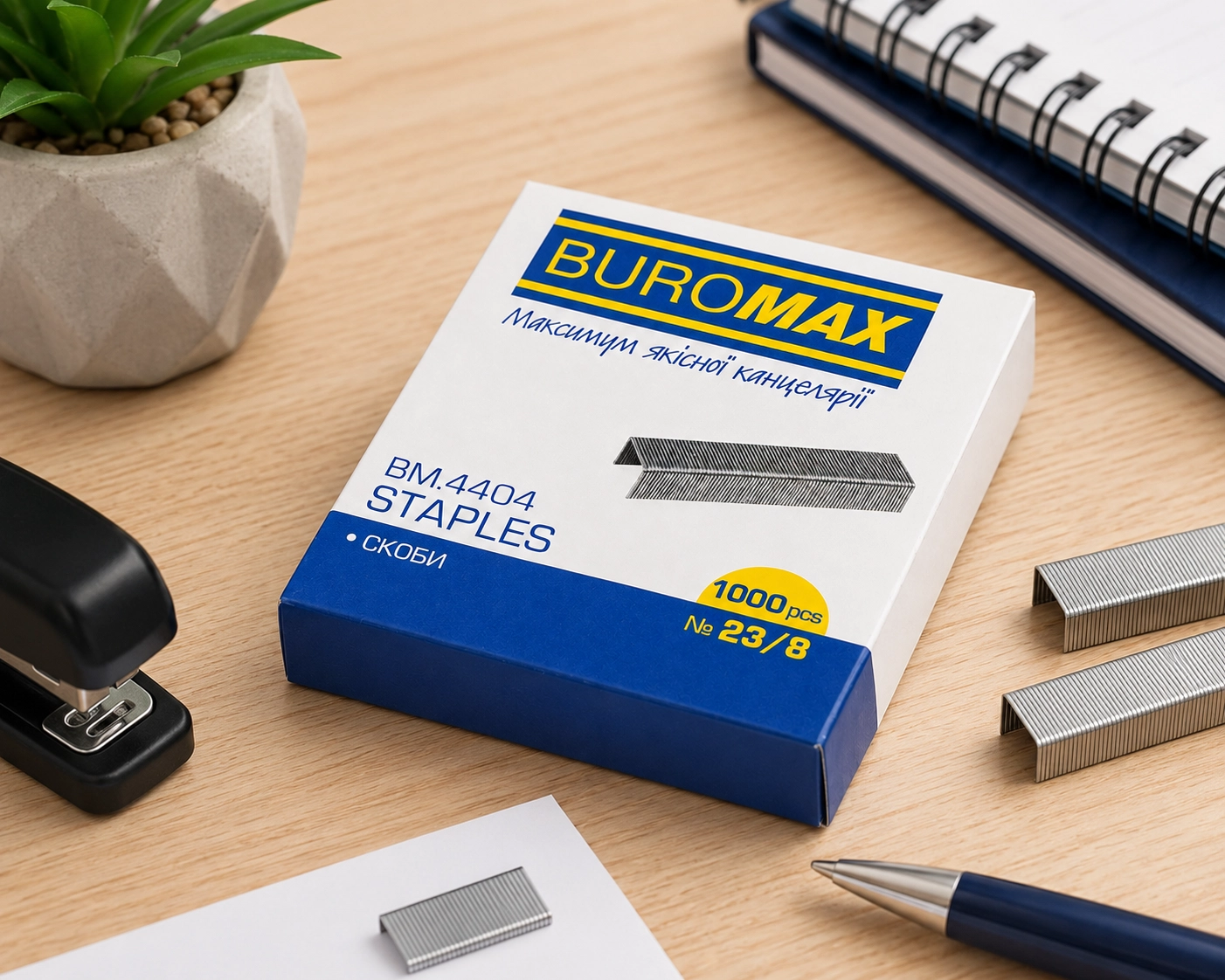 Скоби №23/8 4404 Buromax нікель