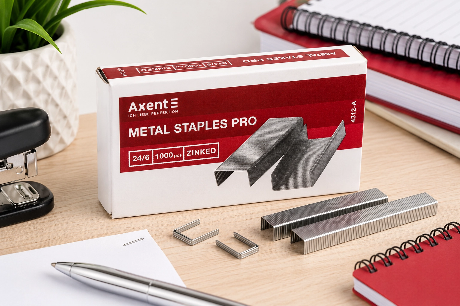 Скоби №24/6  Pro 4312 Axent  нікель 