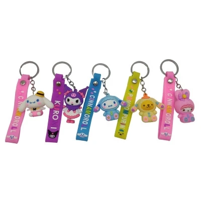 Брелок силіконовий з хлястиком Друзі Kuromi 5см 3170-16