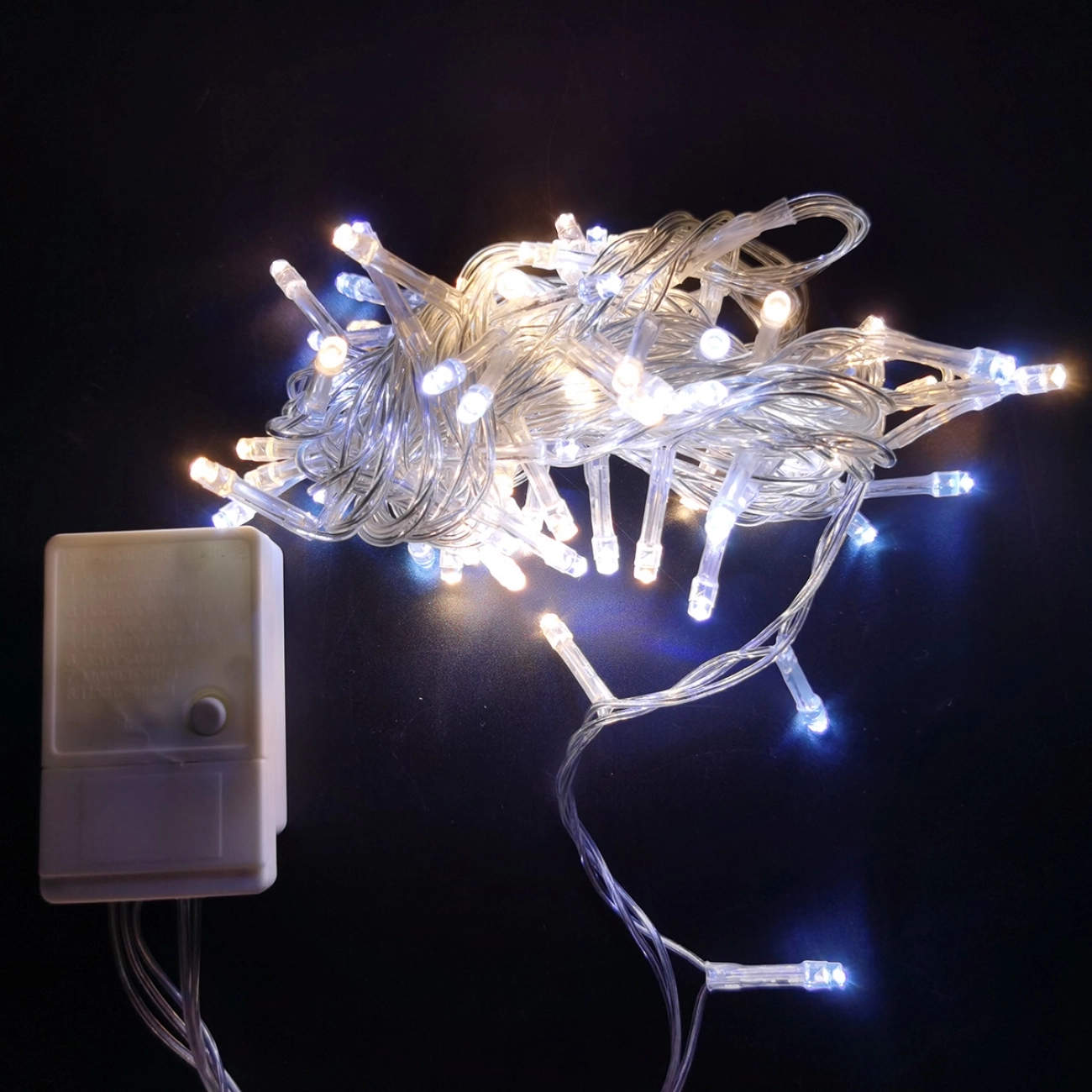 Електрогір. нитка Novogodko, 100 LED, холодний білий+теплий білий, 5 м, 8 реж.