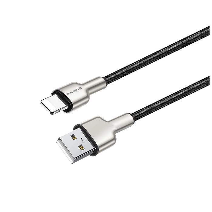 Кабель Colorway USB - Apple Lightning (head metal) 2.4А 1м чорний (CW-CBUL046-BK)