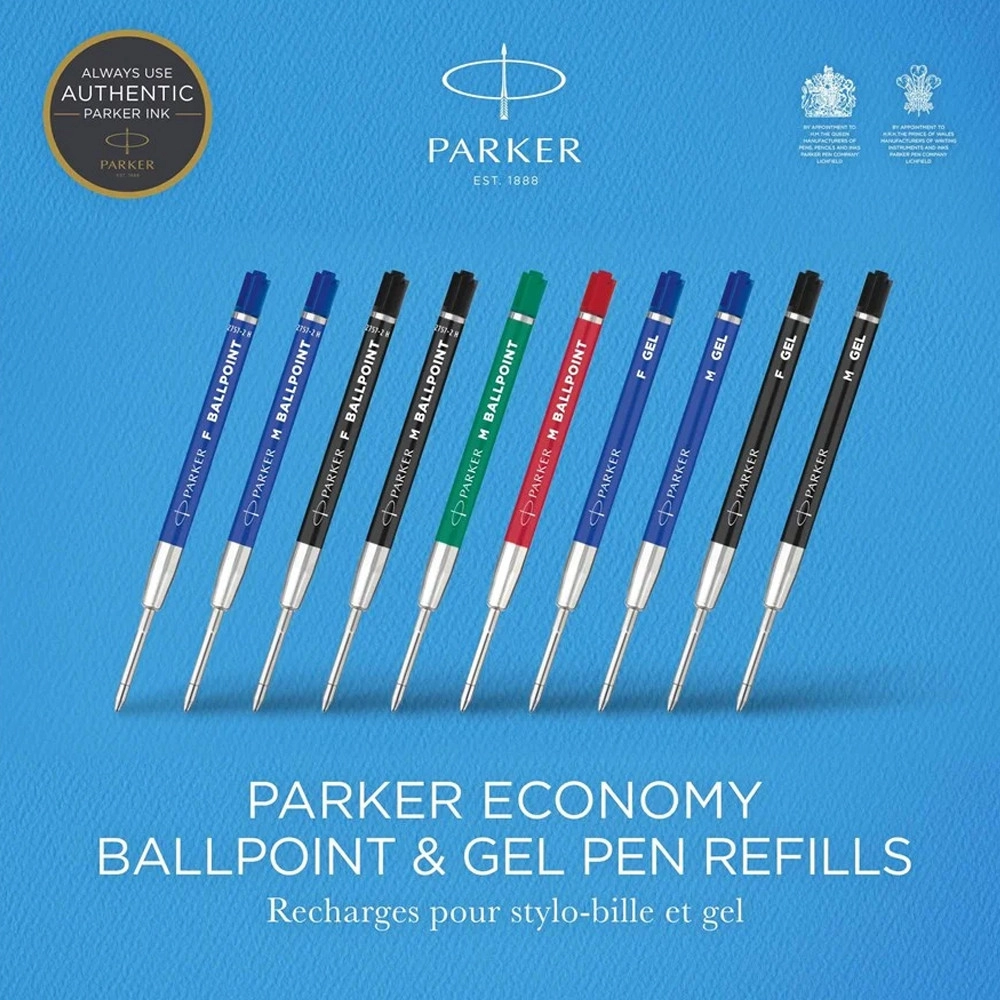 Стрижень кульковий Parker GEL пластиковий чорний M блістер 2шт 10 362BK2 Стрижень кульковий Parker GEL пластиковий чорний M блістер 2шт 10 362BK2