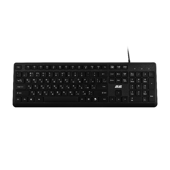 Комплект дротовий клавіатура та миша 2E-MK405UBK_UA USB-A, EN/UK, чорний