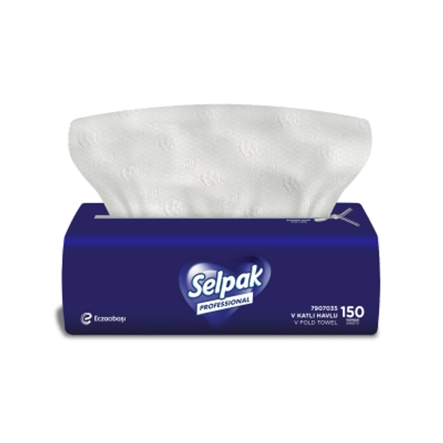 Рушник паперовий целюлозний V-складання 2-х шарові 150 аркушів Selpak Professional Premium 32761215