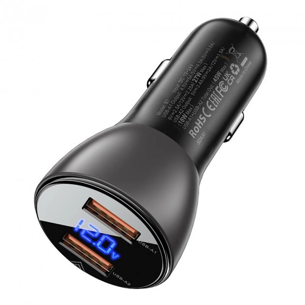 АЗП ACEFAST B7 metal  45W (USB-A + USB-A) 
