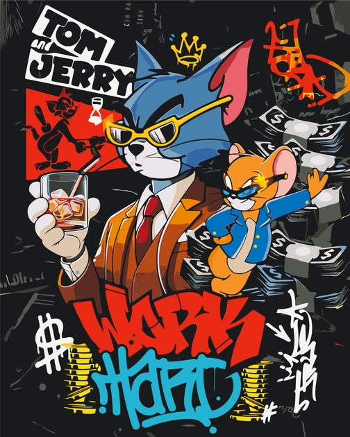 Картина за номерами Origami UA Дісней Том і Джері Герої кіно 40х50 см