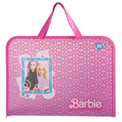 Папка-портфель YES FC на блискавці з тканинними ручками Barbie рожевий 492240