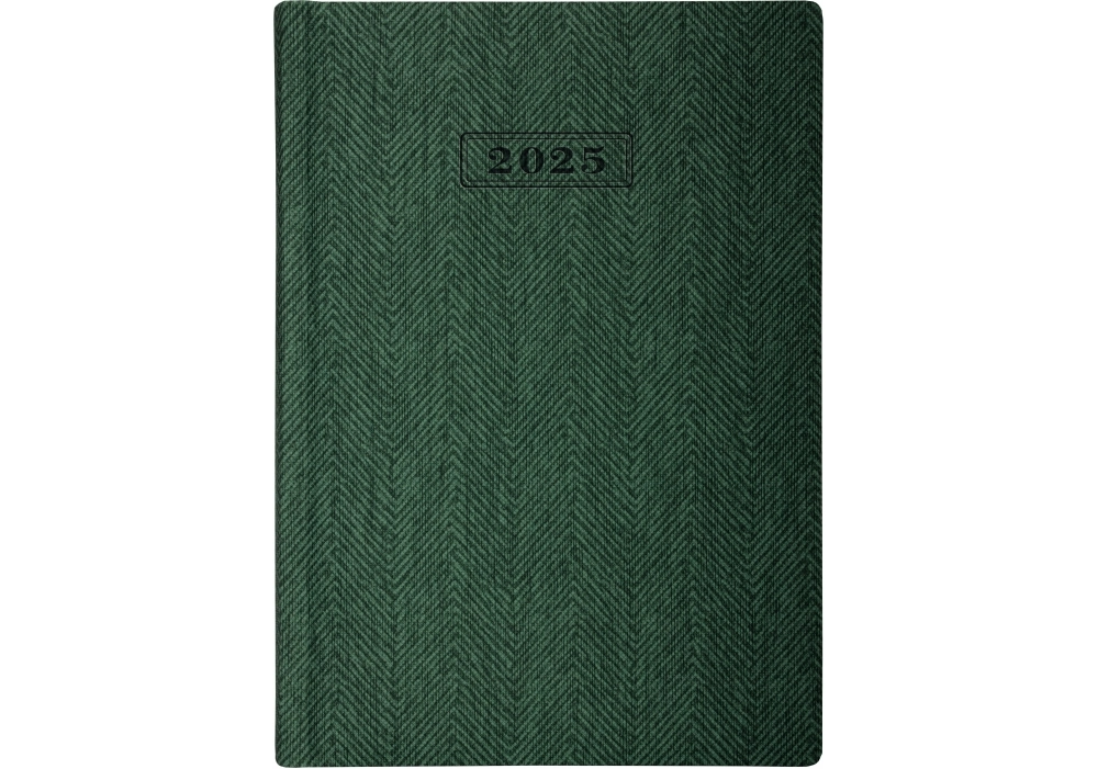Щоденник датований А5 2025 Optima Tweed зелений O26126-04