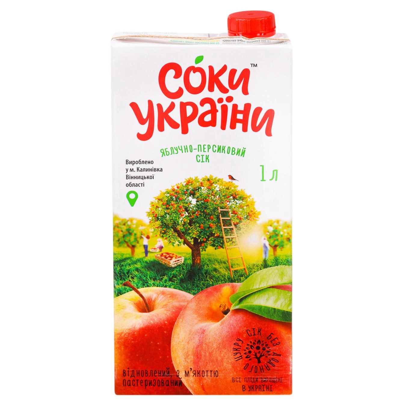 Сік персиковий з мякоттю Соки України 1л