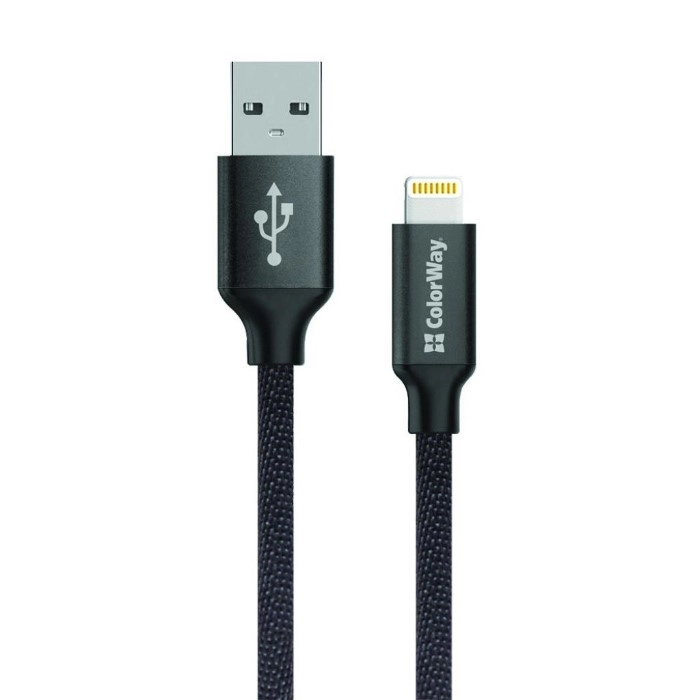Кабель Colorway USB - Apple Lightning 2.1А 1м чорний (CW-CBUL004-BK)