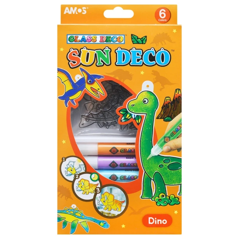 Набір для вітража Sun Deco Діно Amos 6 кольорів — фото 2