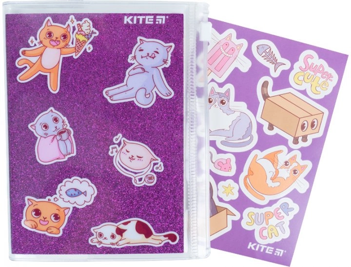 Блокнот силіконова обкладинка  80 арк   Purple cats