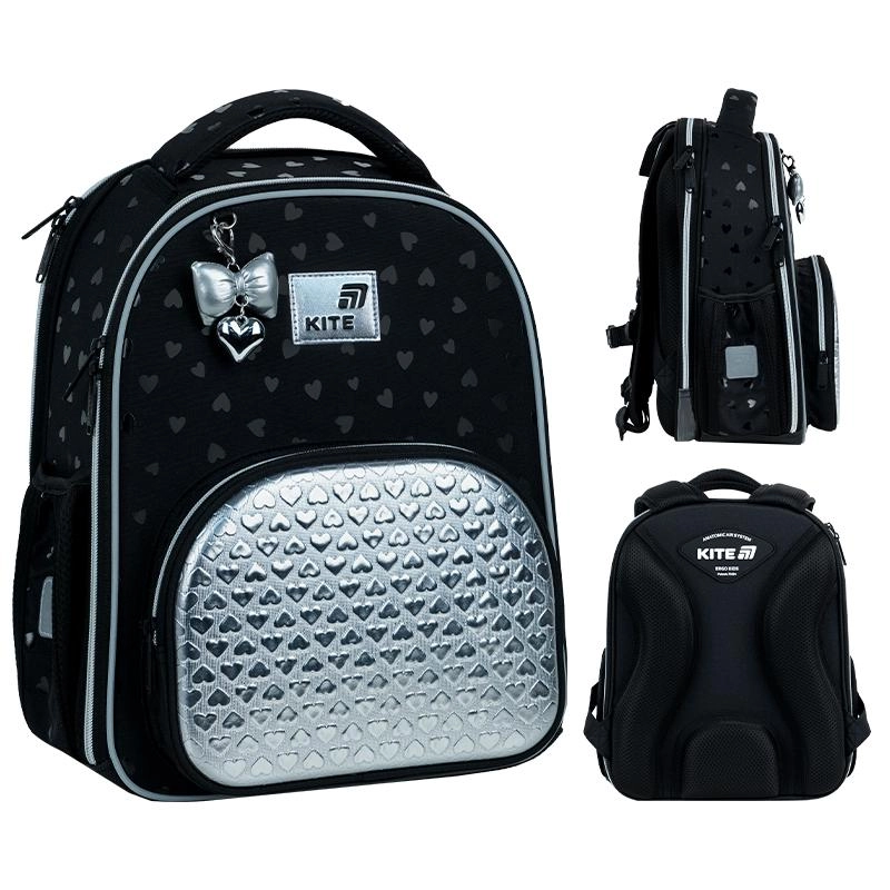 Рюкзак Kite Education каркасний 556 Black&Silver K26-556M-2 K26-556M-2