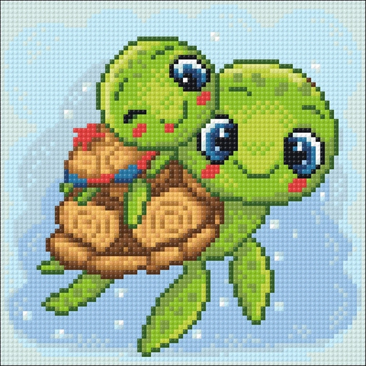 Набір алмазної мозаїки Little Turtles Wizardi WD2527