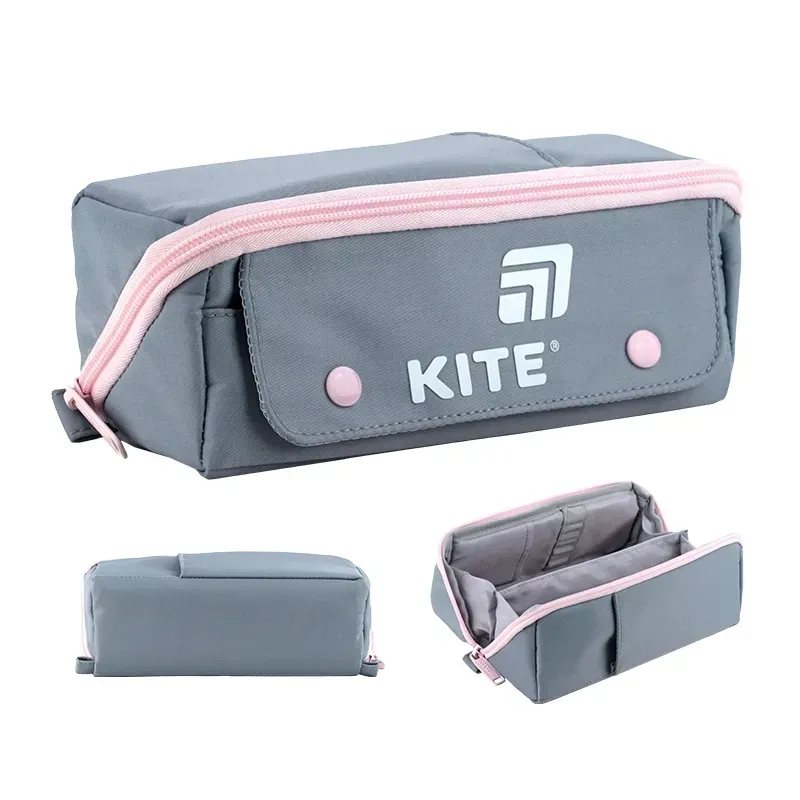 Пенал Kite 2702-1 сіро-рожевий K25-2702-1