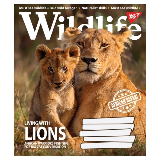 Зошит 48 аркушів клітинка YES Wild life 766011