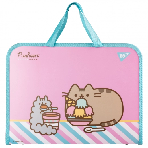 Папка-портфель YES FC на блискавці з тканинними ручками Pusheen Stormy 492238