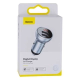 Автомобільний зарядний пристрій Baseus Digital Display Dual USB 4.8A 24W Silver (CCBX-0S)