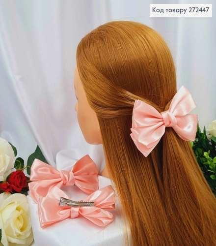 Заколка Soff Бантик Персиковий Атлас 4см 12х7см 272447