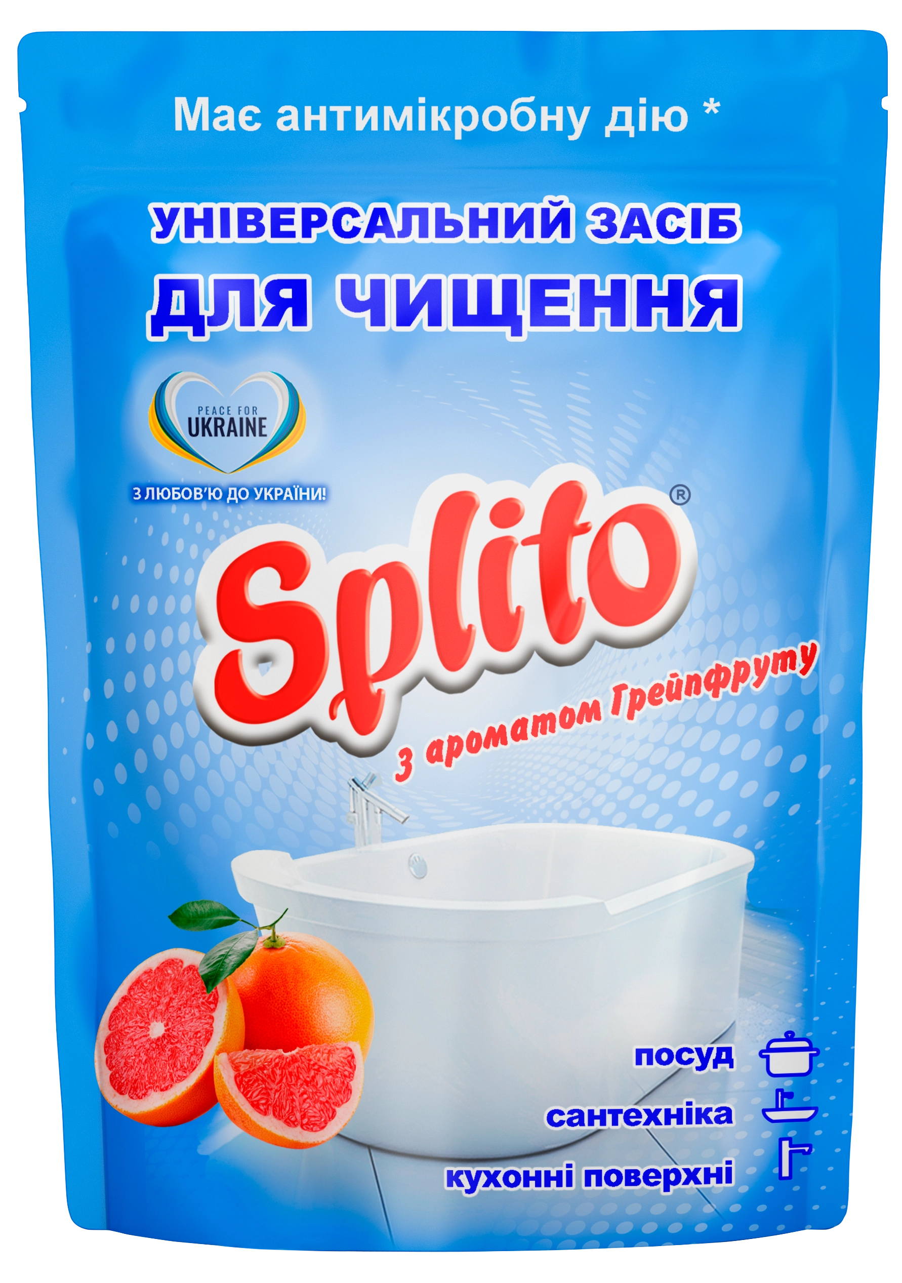 Засіб для чищення універсальний Splito з ароматом грейпфруту дой пак 500г 383553