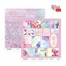 Папір для скрапбукінгу „Floral Poem“ 20, двосторонній, 30х30см, 200г/м2, ROSA TALENT Папір для скрапбукінгу „Floral Poem“ 20, двосторонній, 30х30см, 200г/м2, ROSA TALENT