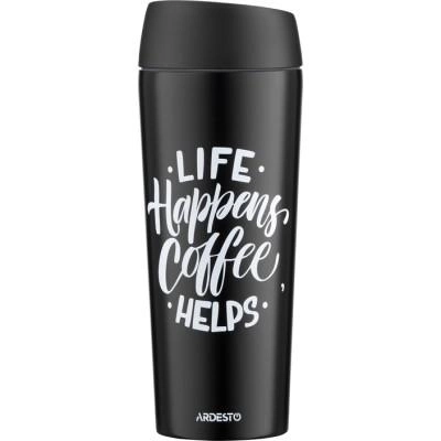 Термокухоль Ardesto Coffee Time 450 мл нержавіюча сталь чорний AR2645BC