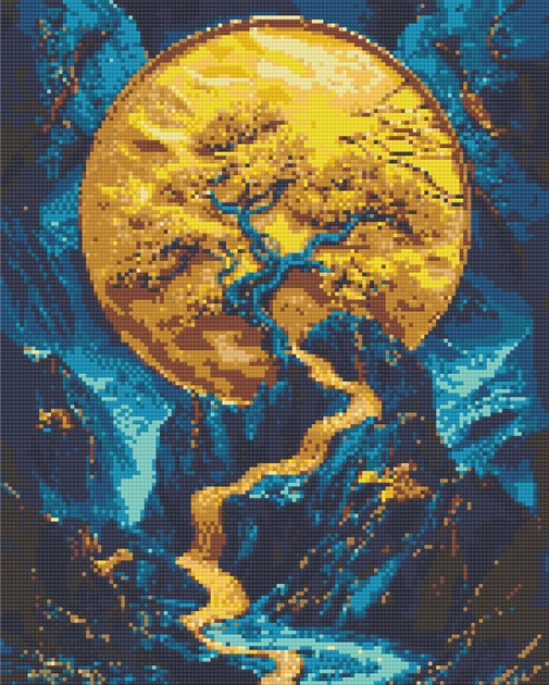 Алмазна мозаїка Origami UA Пейзаж Чарівне дерево 40х50 см — фото 2