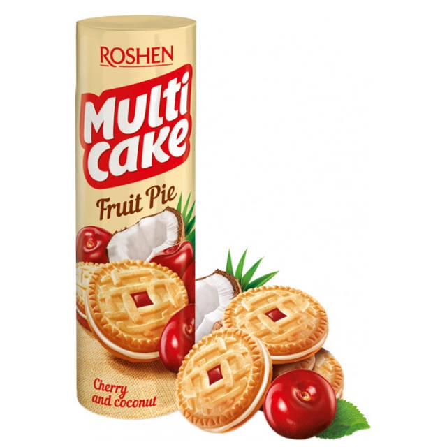Печиво Roshen мульти-кейк 180 г  начинкою вишня-крем