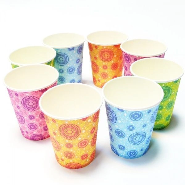 Набір стакани паперові,250 мл Різнокольорові, 8 шт