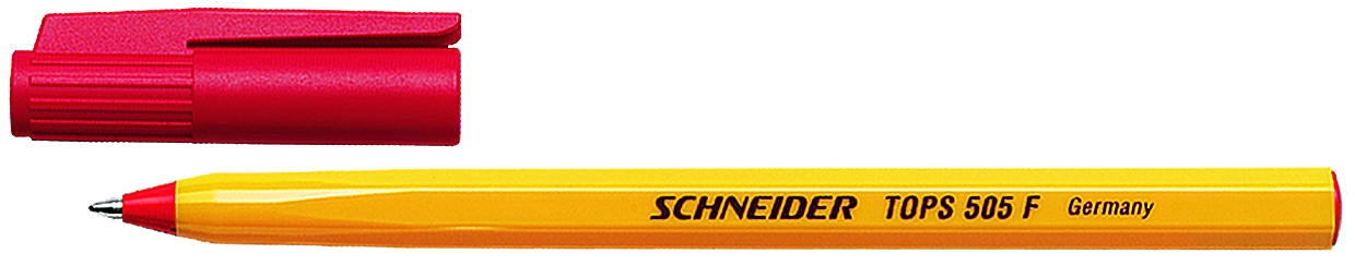 Ручка кулькова червона Tops 505 Schneider F 0.5 мм S150502