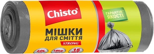 МІШОК 60Л (15шт)  strong Chisto