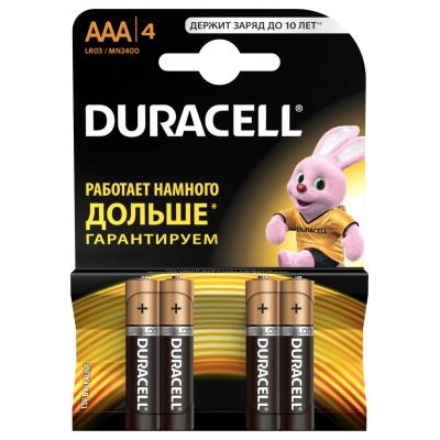 Батарейка Duracell ААА  1.5V блістер 4шт.